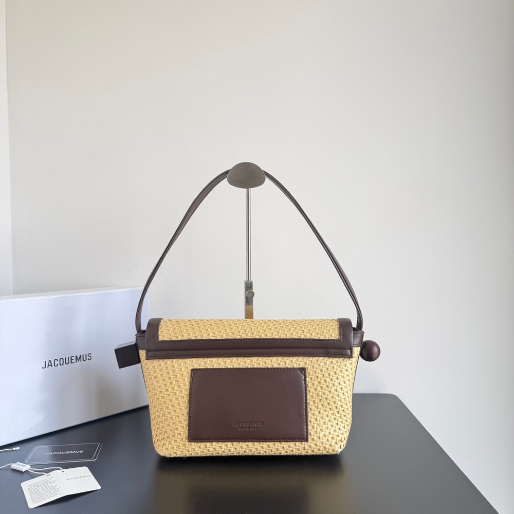 🎀 JACQUEMUS Le Panier Soli Small Straw Tote Bag - Picture 2 of 8